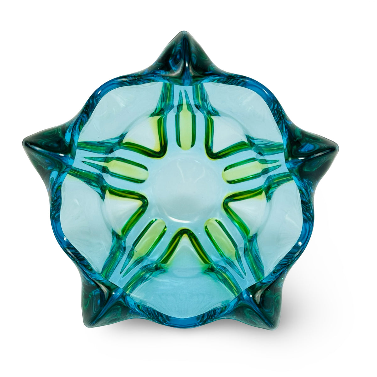Murano Sommerso Vase Blau-Grün, Seguso-Stil, 1960er/70er