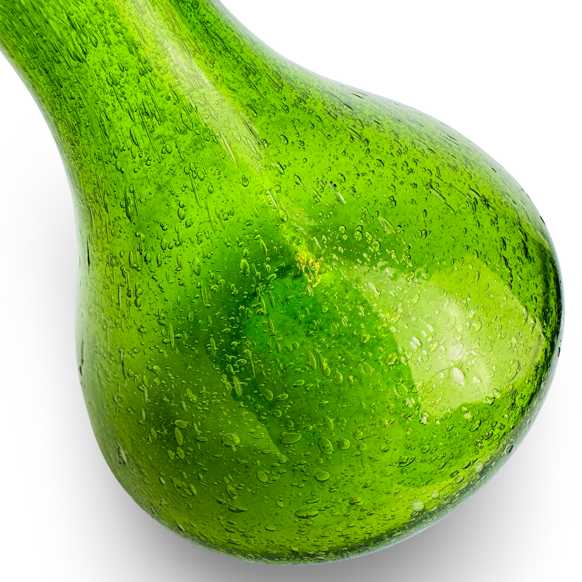 Vase soliflore vintage en verre à bulles vert – soufflé à la bouche, années 1960/70