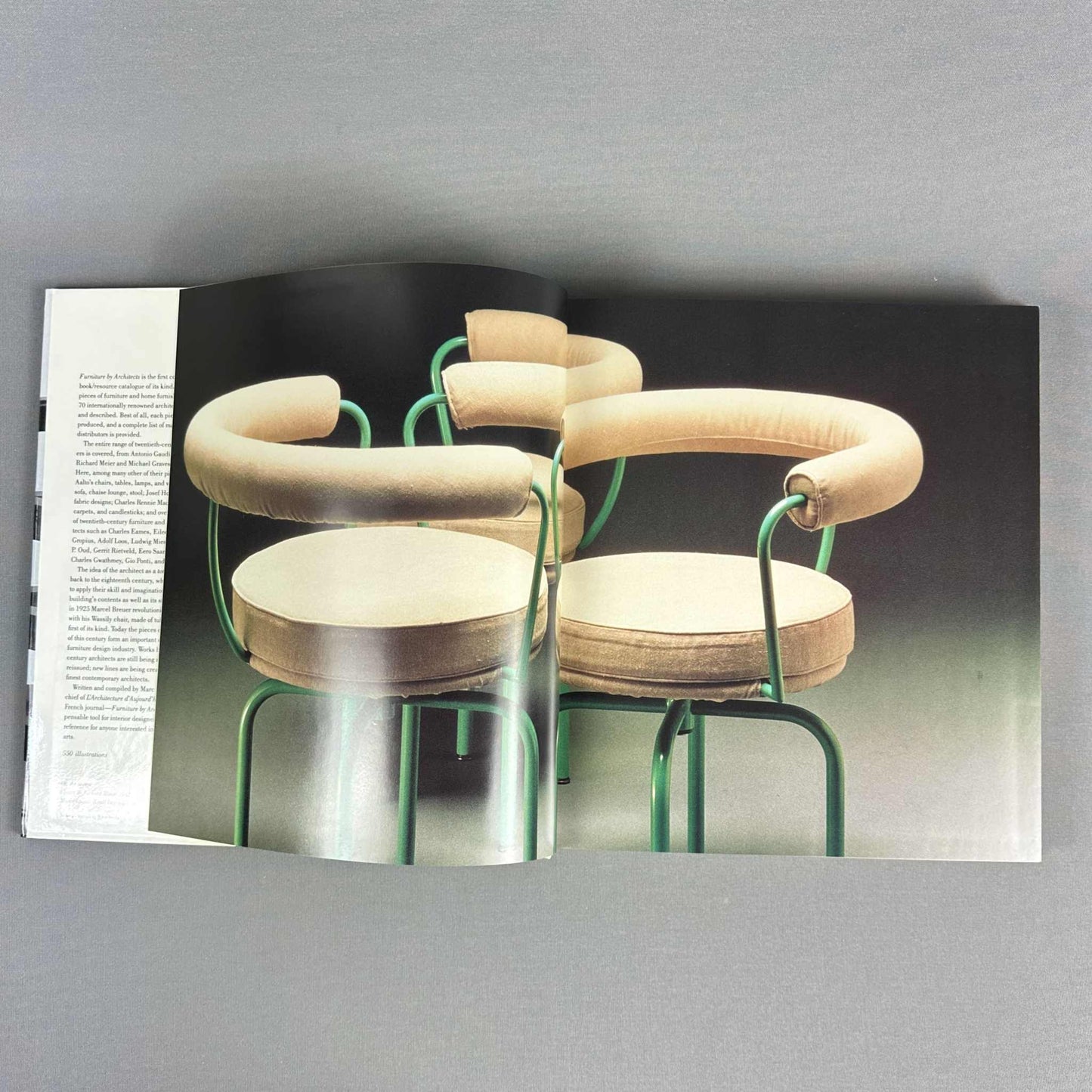 Furniture by Architects book cover featuring 500 international furniture masterpieces by renowned architects