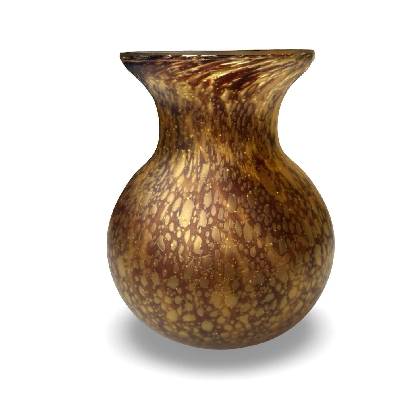 Barovier & Toso Efeso Vase in Amber-Braun mit Luftblasen, italienisches Murano-Glas 1968