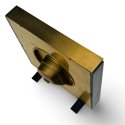 Kienzle Atomatic Tischuhr aus Messing und Glas von Heinrich Möller 1959 in sehr gutem Zustand