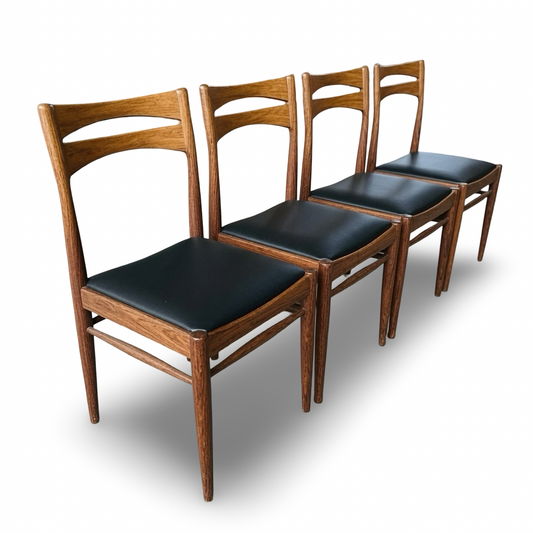 Vestervig Eriksen für Brdr. Tromborg — Palisander-Esszimmerstühle, 4er-Satz, vegan neu bezogen, Dänemark 1960er