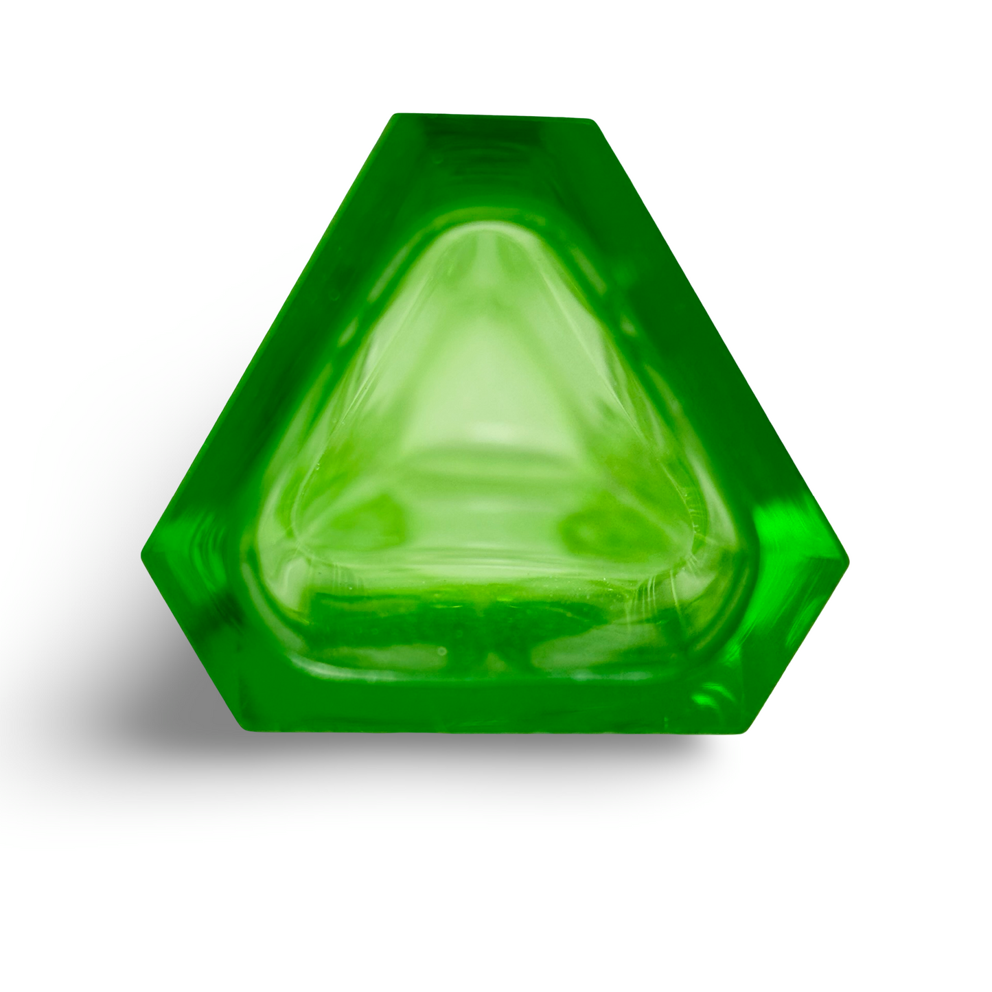 Grüne Murano Sommerso Facettvase Dreieck aus den 1960er Jahren im Mandruzzato-Stil