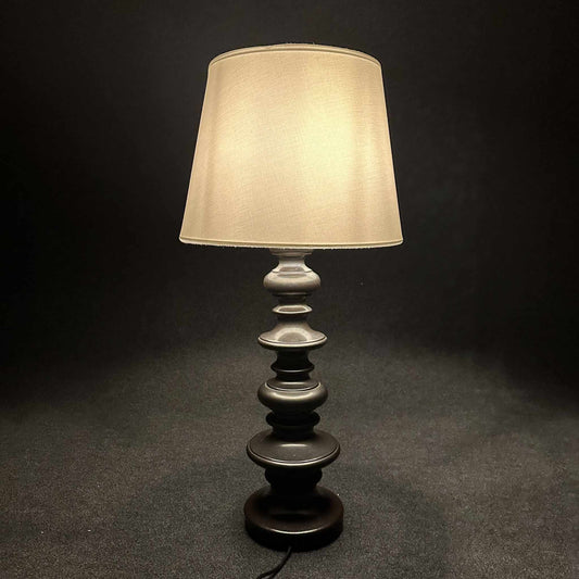 Braune Keramik Tischleuchte 1970er Design Mid Century Vintage
