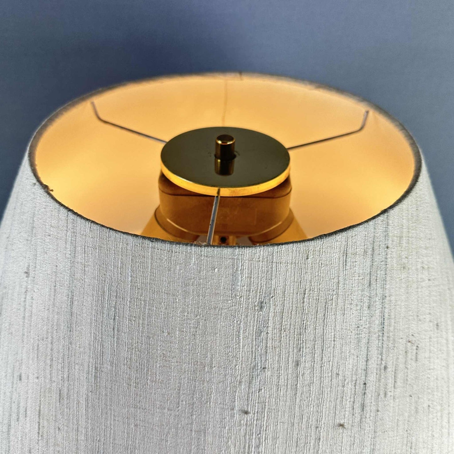 Messing Palmen Tischleuchte Design 70er Jahre Frankreich elegante vintage Tischlampe aus Messing