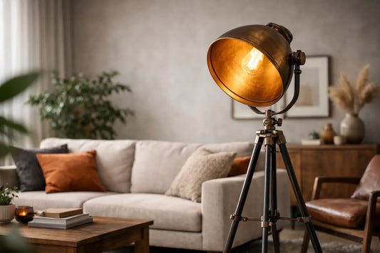 Wohnzimmer mit Vintage-Leuchte aufwerten richtig