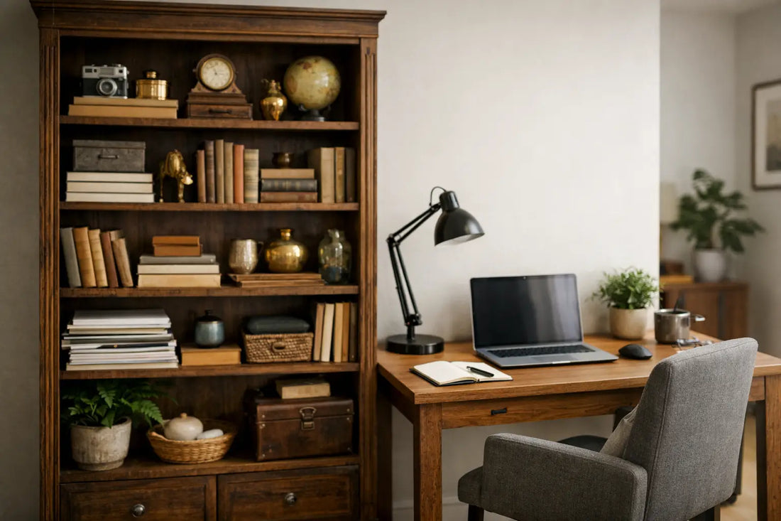 Vintage-Regal im Homeoffice sinnvoll nutzen