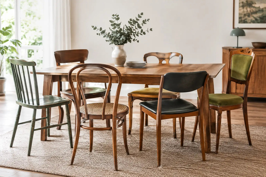 Sieben Vintage-Stühle fürs Esszimmer wählen