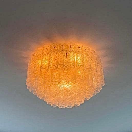 Drei stufige Doria Deckenleuchte mit 60 Glasröhren, Mid-Century 1960er Design