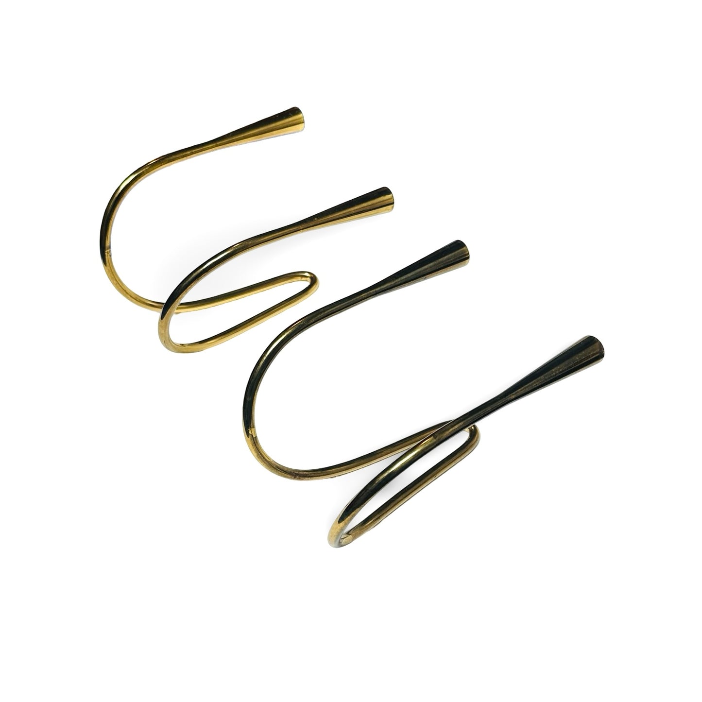 Brass Wall Candle Holder Wave Shape "Serpentine", Germany, 1960s (Set of 2)
