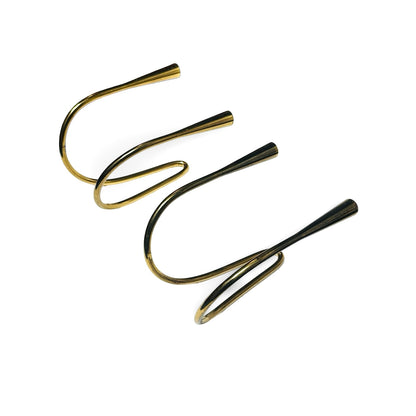 Brass Wall Candle Holder Wave Shape "Serpentine", Germany, 1960s (Set of 2)