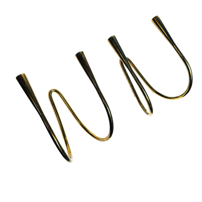 Brass Wall Candle Holder Wave Shape "Serpentine", Germany, 1960s (Set of 2)