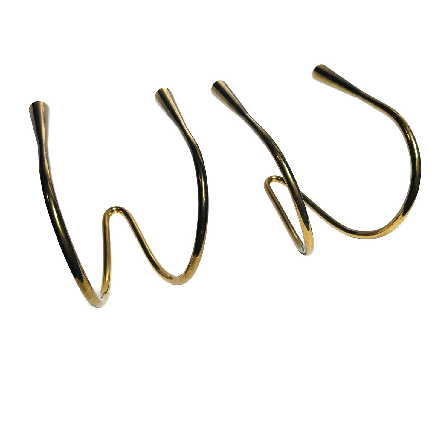 Brass Wall Candle Holder Wave Shape "Serpentine", Germany, 1960s (Set of 2)
