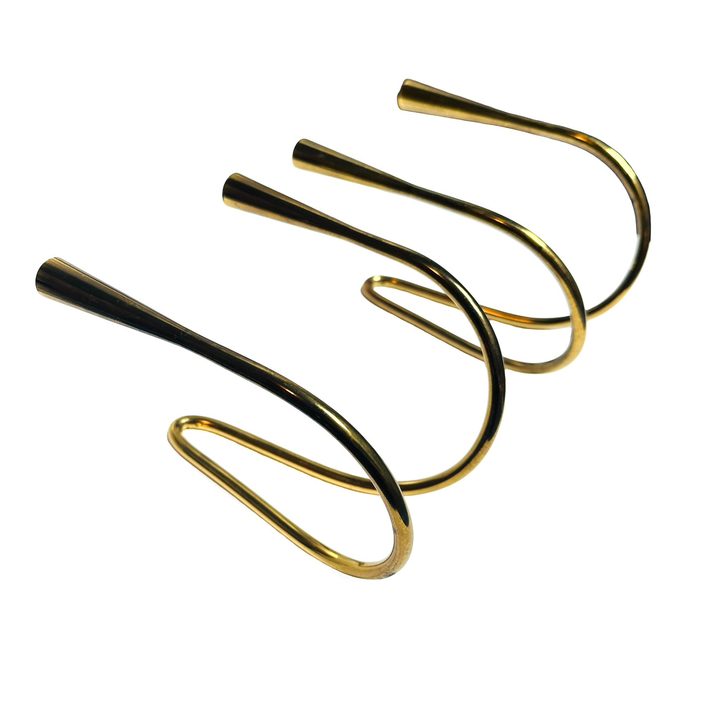 Brass Wall Candle Holder Wave Shape "Serpentine", Germany, 1960s (Set of 2)