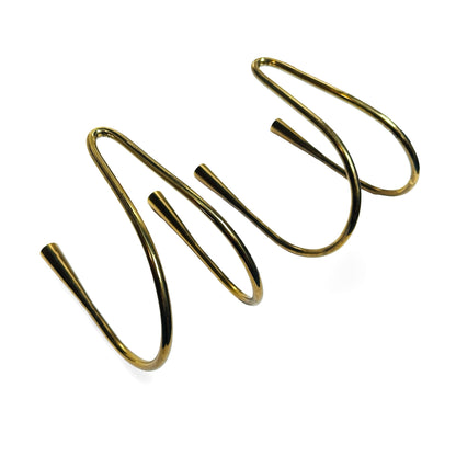 Brass Wall Candle Holder Wave Shape "Serpentine", Germany, 1960s (Set of 2)