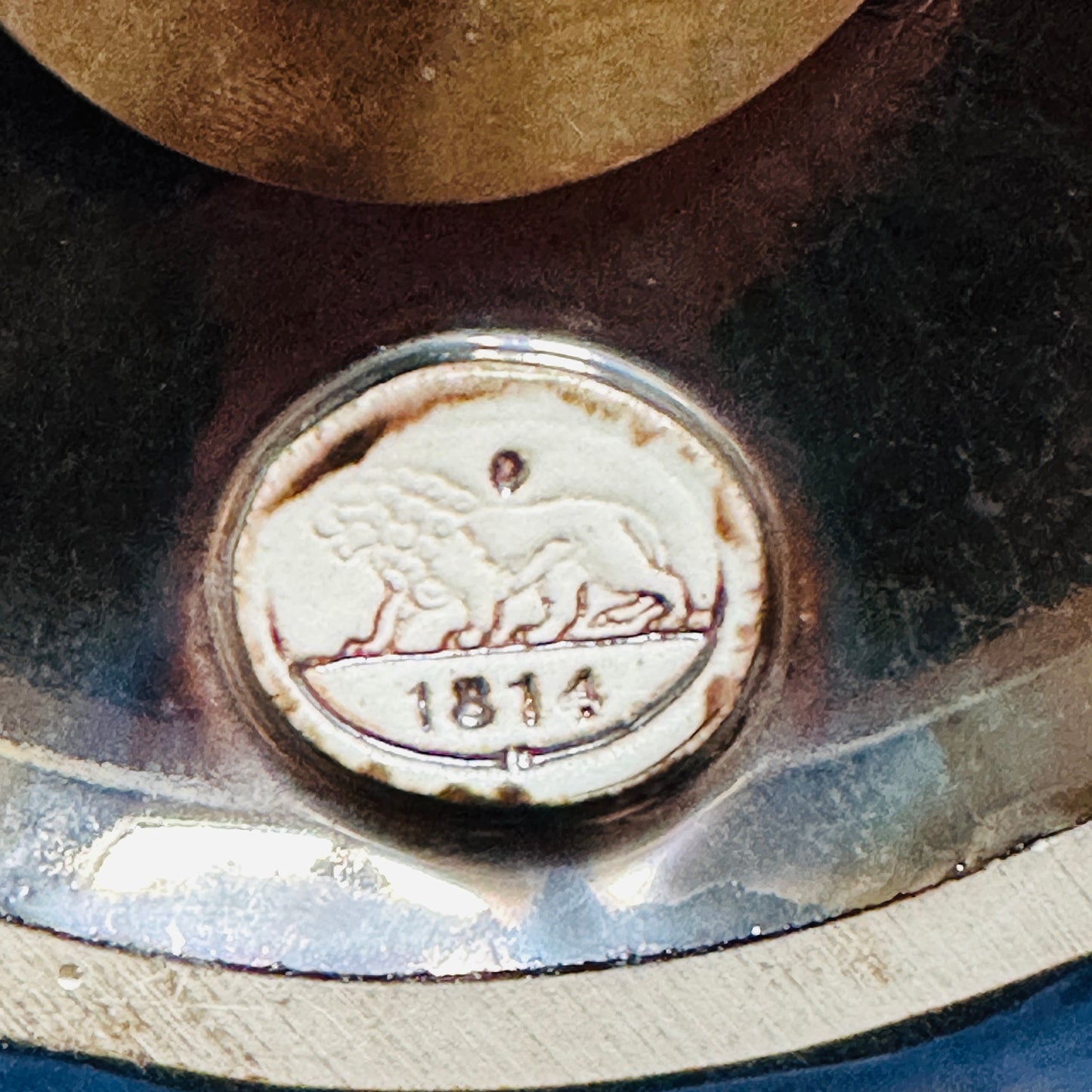 Lampe de table, Renée Neue pour Hutschenreuther, glaçure réactive, abat-jour plissé, années 70