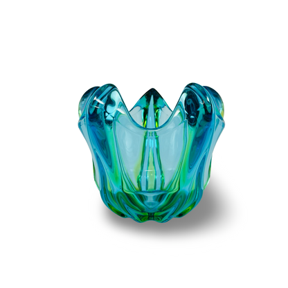 Murano Sommerso Vase Blau-Grün, Seguso-Stil, 1960er/70er