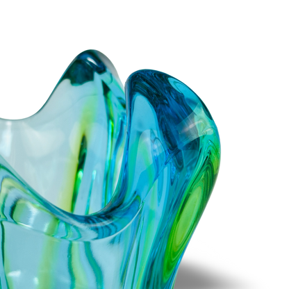 Murano Sommerso Vase Blau-Grün, Seguso-Stil, 1960er/70er