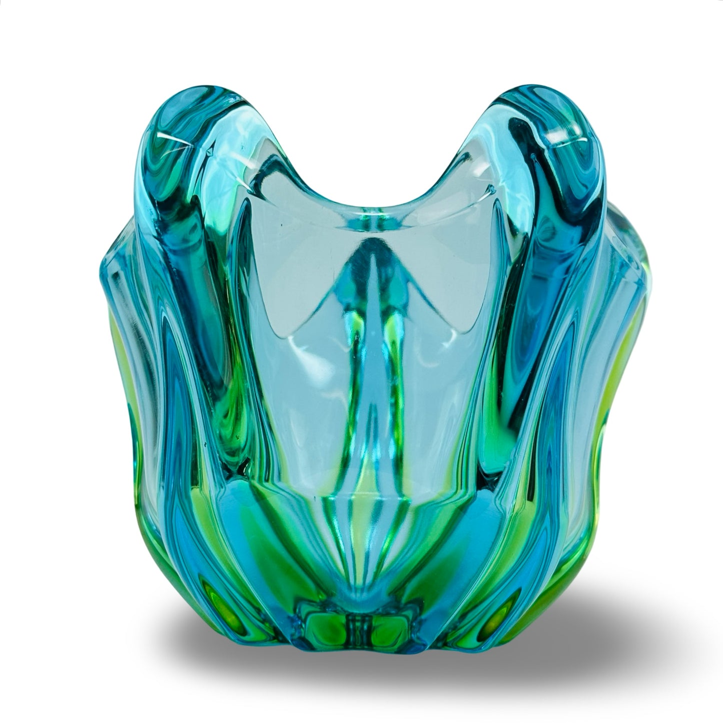 Murano Sommerso Vase Blau-Grün, Seguso-Stil, 1960er/70er