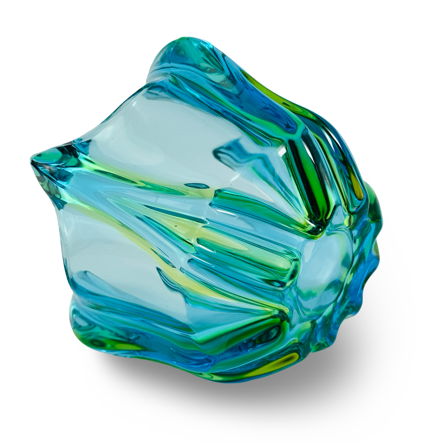 Murano Sommerso Vase Blau-Grün, Seguso-Stil, 1960er/70er