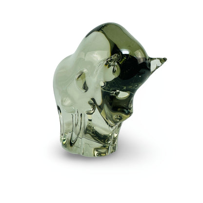 Vintage Glasfigur Stierkopf, signiert Livio Seguso – Ansicht von schräg vorne