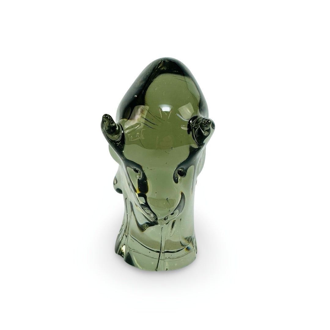 Rauchglas Stierkopf Skulptur Livio Seguso – Detailansicht der Kopfform