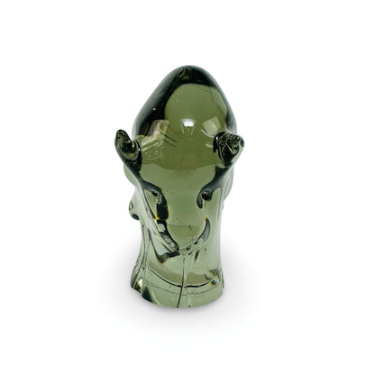 Rauchglas Stierkopf Skulptur Livio Seguso – Detailansicht der Kopfform