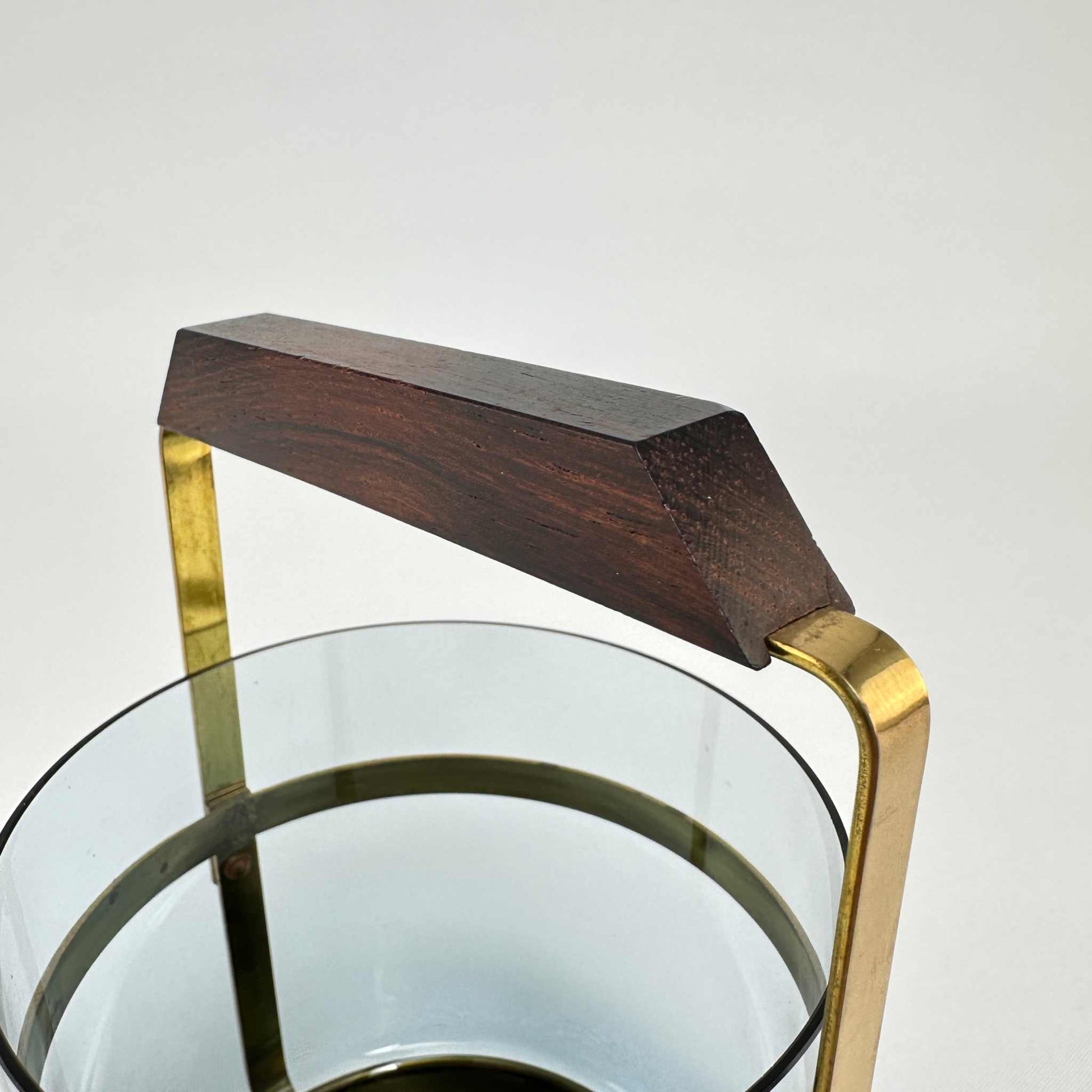 Schwedischer Eiswürfel Behälter Glas Messing 1960er