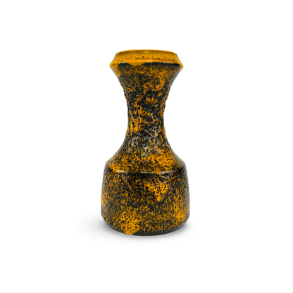 Steuler Ceramic Vase 317/25, Fat Lava, Yellow-Black, West German Pottery, Vintage 60s/70s