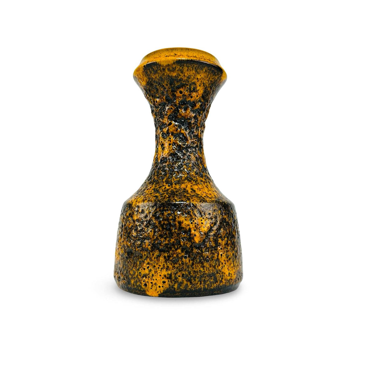 Steuler Ceramic Vase 317/25, Fat Lava, Yellow-Black, West German Pottery, Vintage 60s/70s