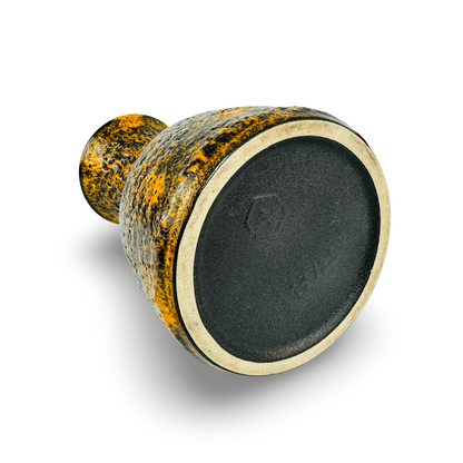 Steuler Ceramic Vase 317/25, Fat Lava, Yellow-Black, West German Pottery, Vintage 60s/70s
