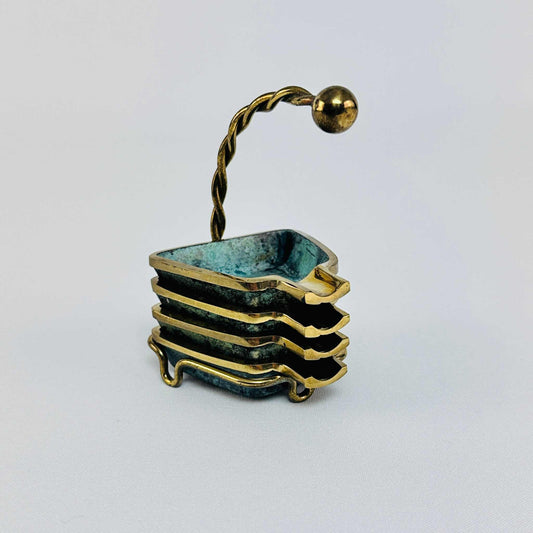 Messing Set von 4 Aschenbecher mit halter 1960er