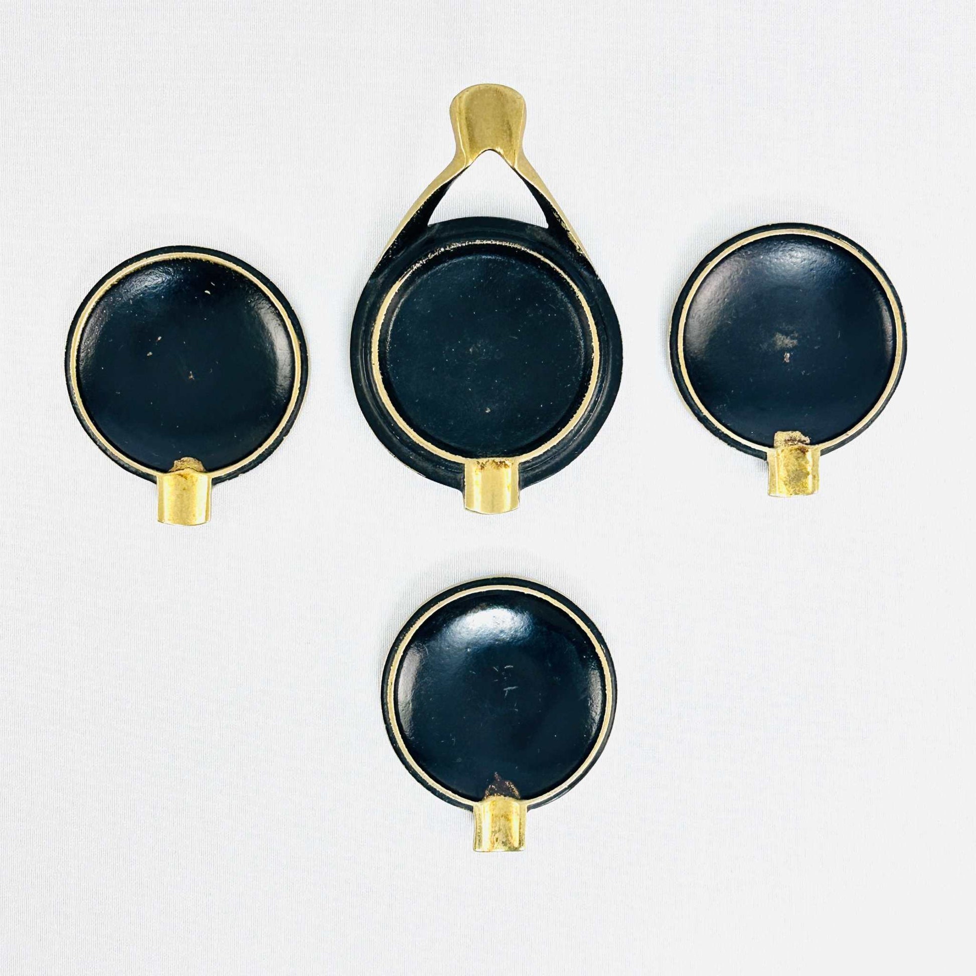 Bosse Aschenbecher-Set mit Halter aus Messing im Mid-Century-Design der 1960er Jahre