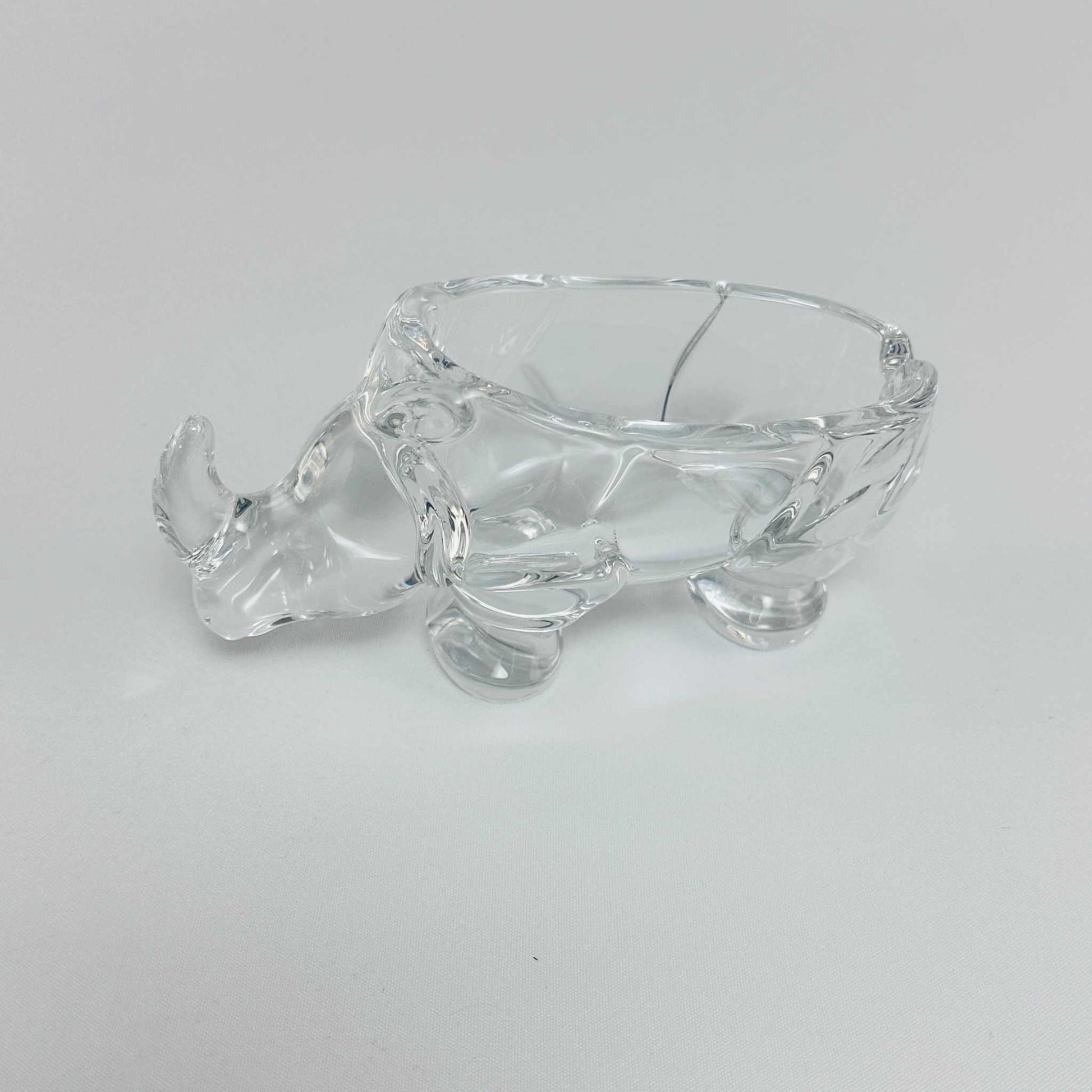 Art Vannes France Glass Schale Nashorn 1970er