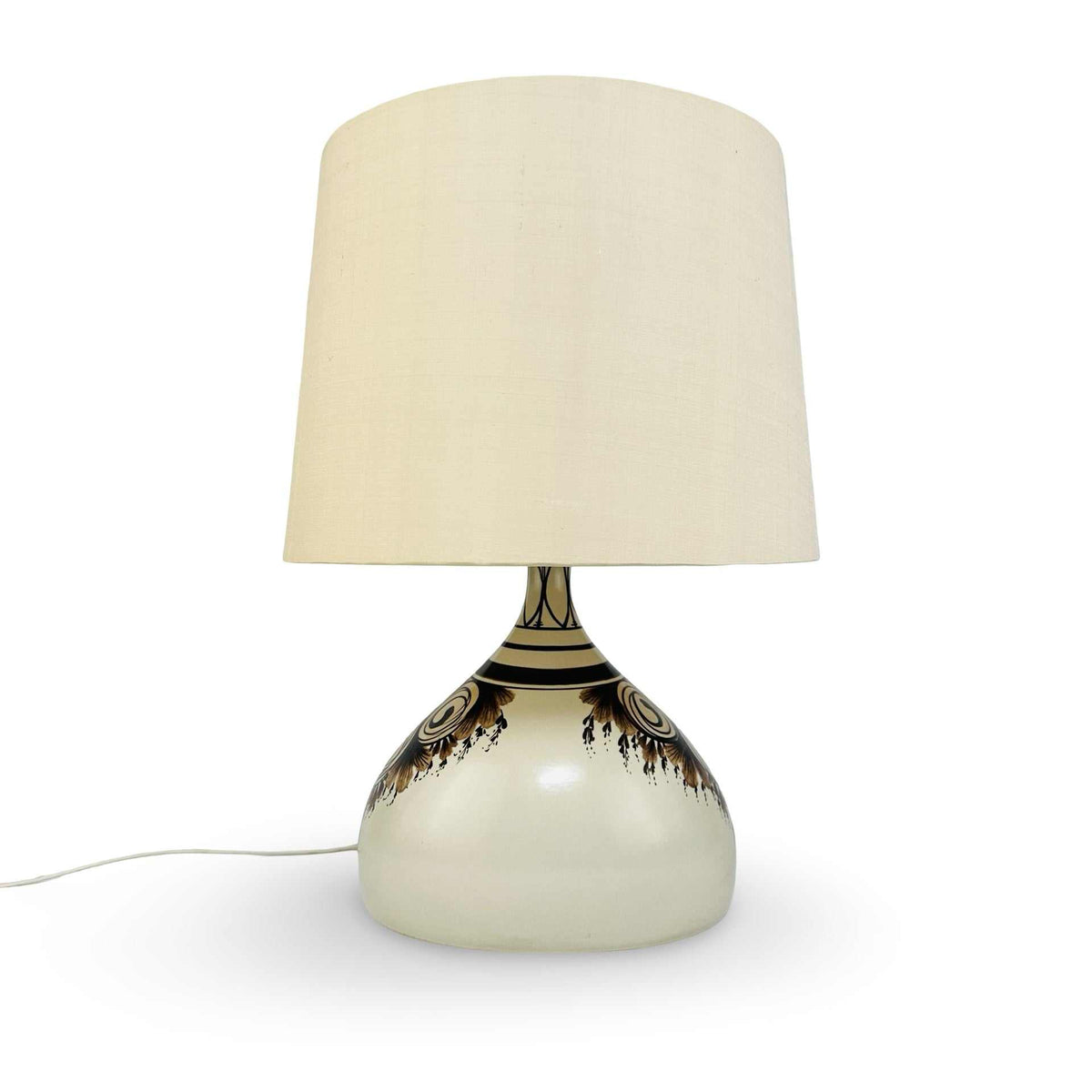 Mid-Century Tischleuchte Rosenthal Studio-Line, Wiinblad Dekor in Schwarz und Gold