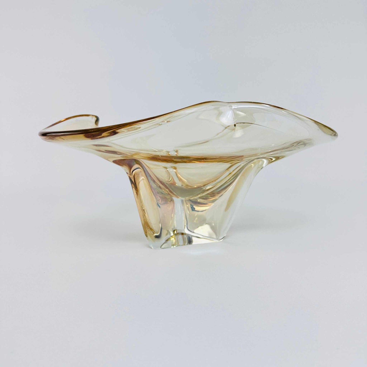 Große Murano Glas Schale von Frantisek Zemek, 1960er, böhmische Glaskunst mit seltener Färbung