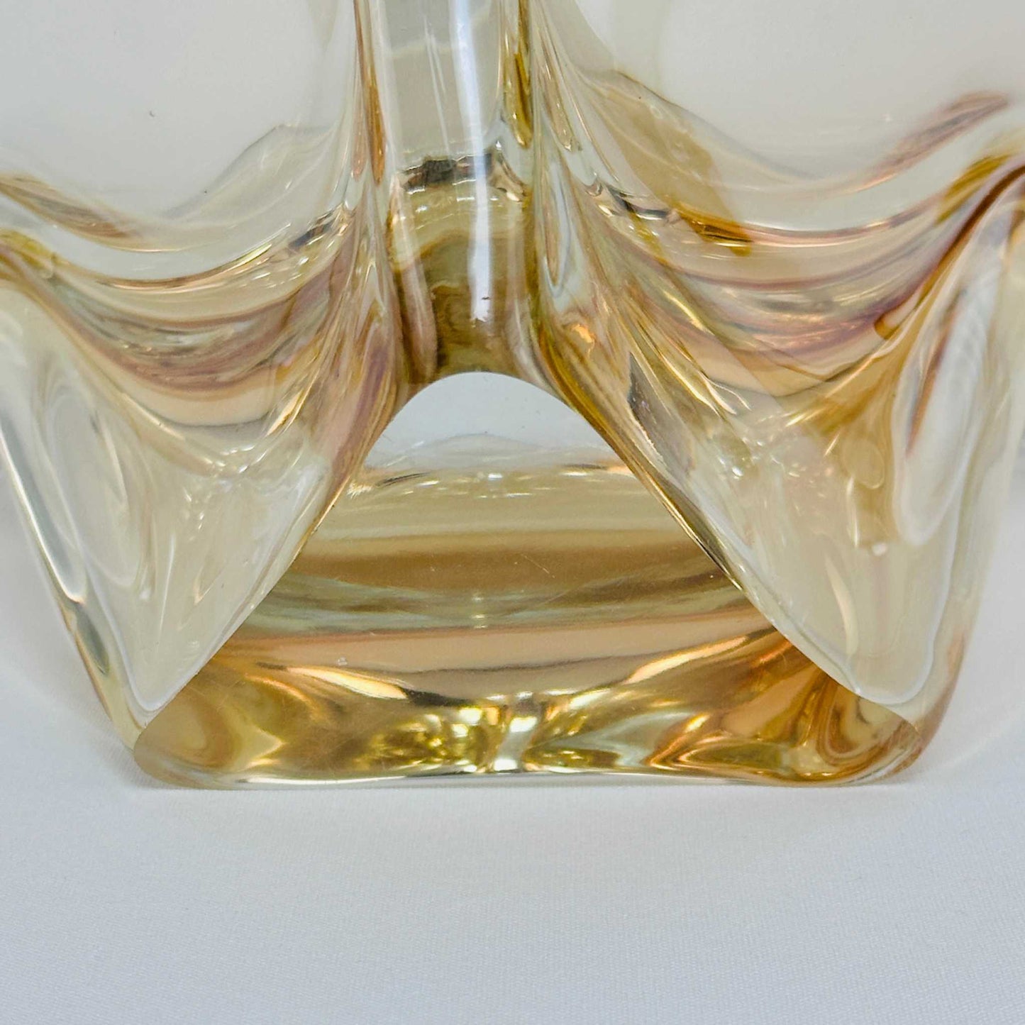 Große Vintage Glas Schale von Frantisek Zemek 1960er Murano Stil