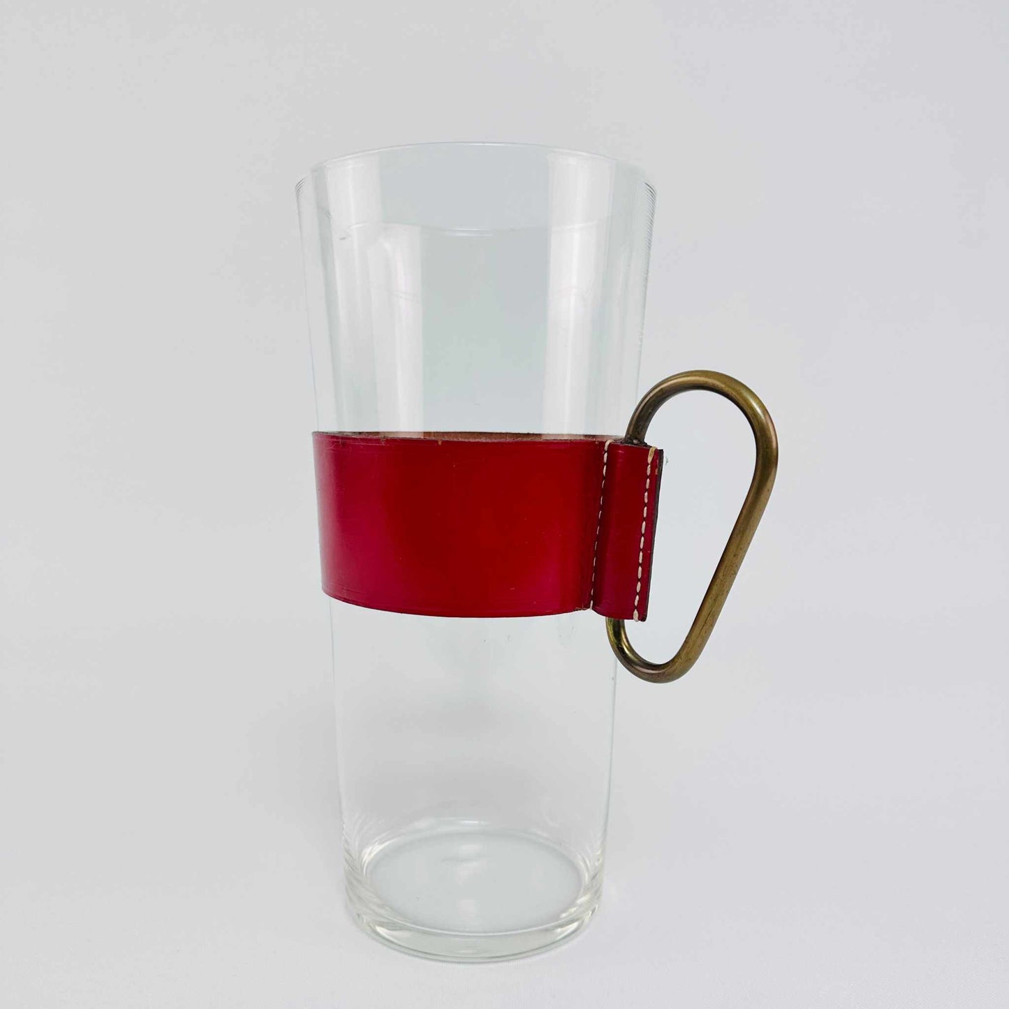 Carl Auböck Glas Karaffe mit Leder und Messing 1950er