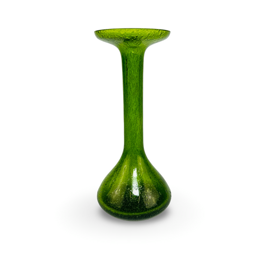 Vintage Blasenglas Solifleur-Vase Grün – mundgeblasen, 1960/70er