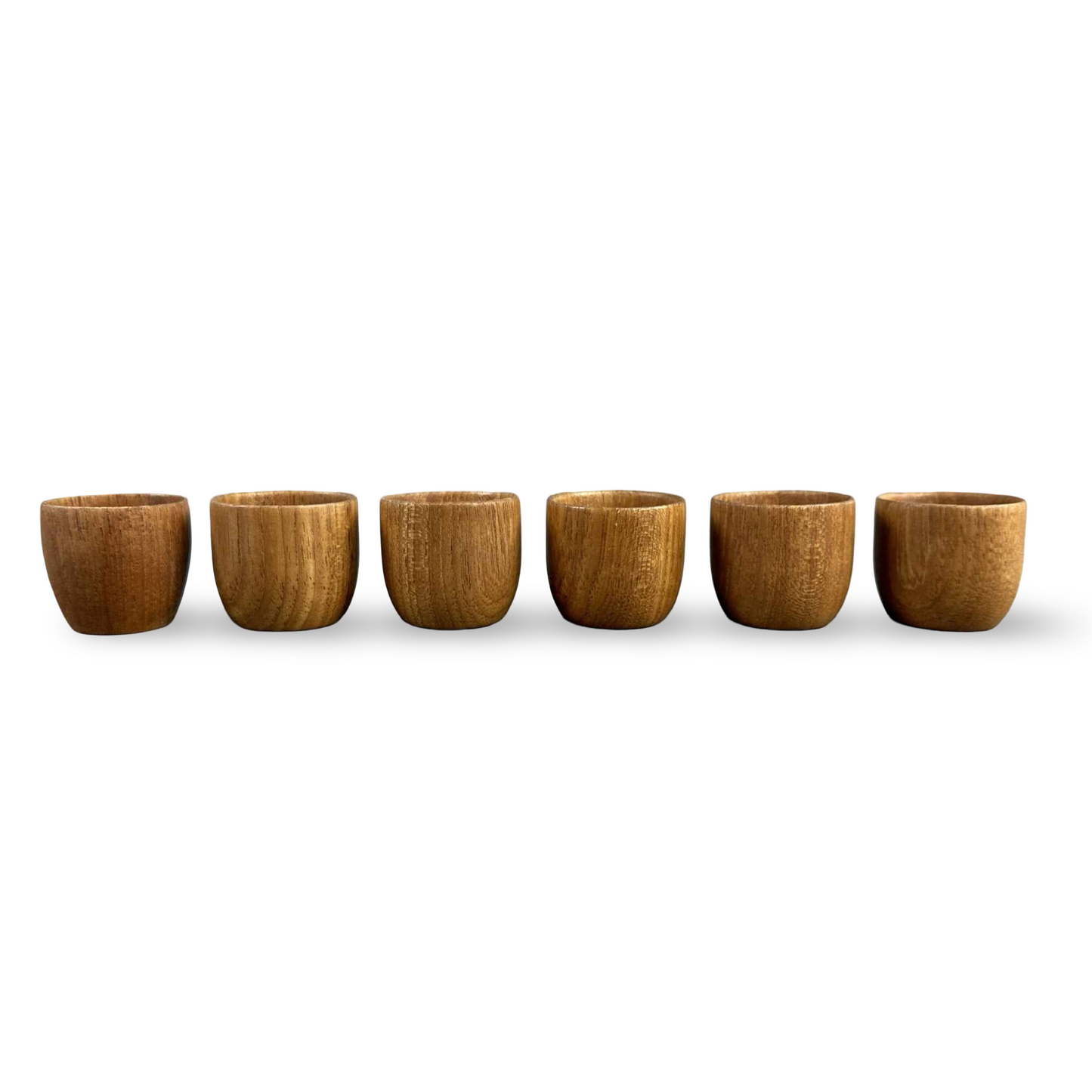 Teak Egg Cups Set of 6, 1960s
