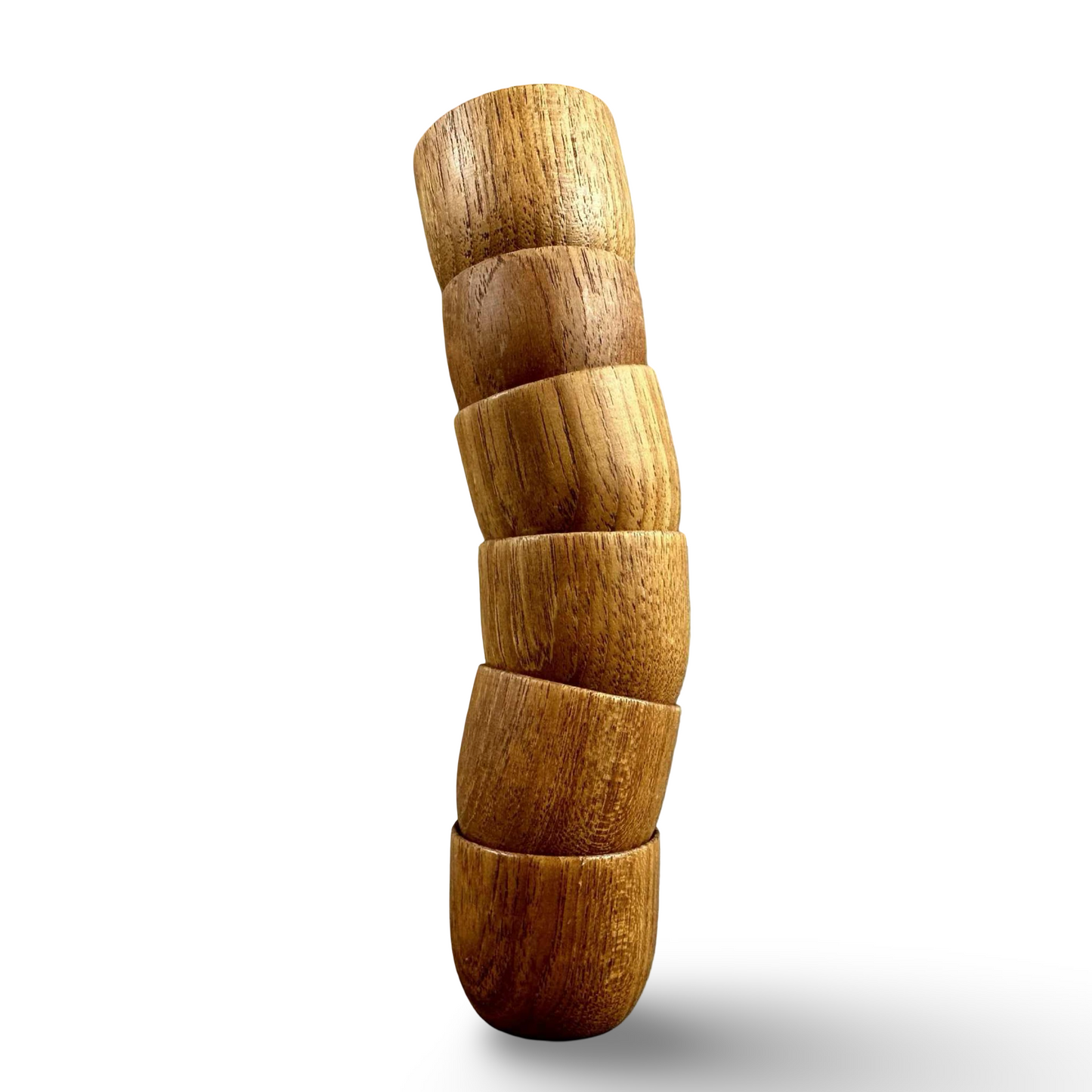 Teak Egg Cups Set of 6, 1960s