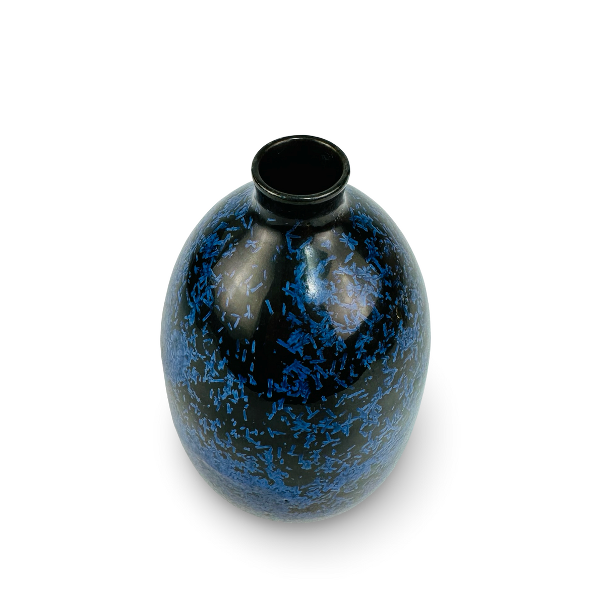 Blick von oben auf Hals und Öffnung der Heiner Hans Körting Vase mit Kristallglasur