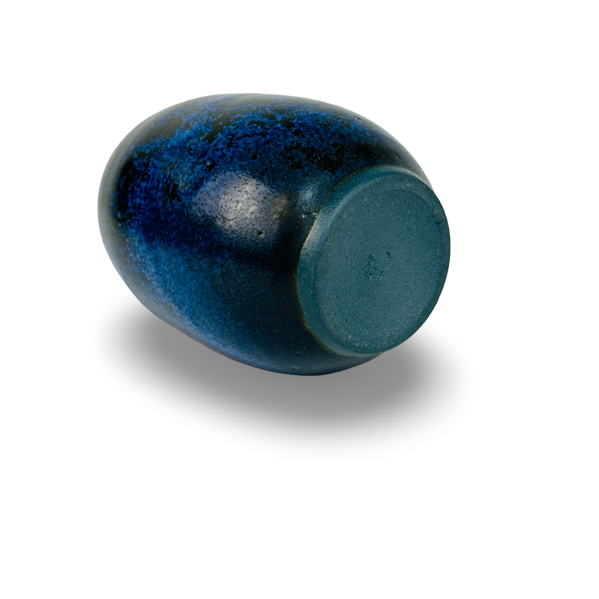 Heiner Hans Körting Vase liegend mit unglasiertem, blaugrauem Standboden