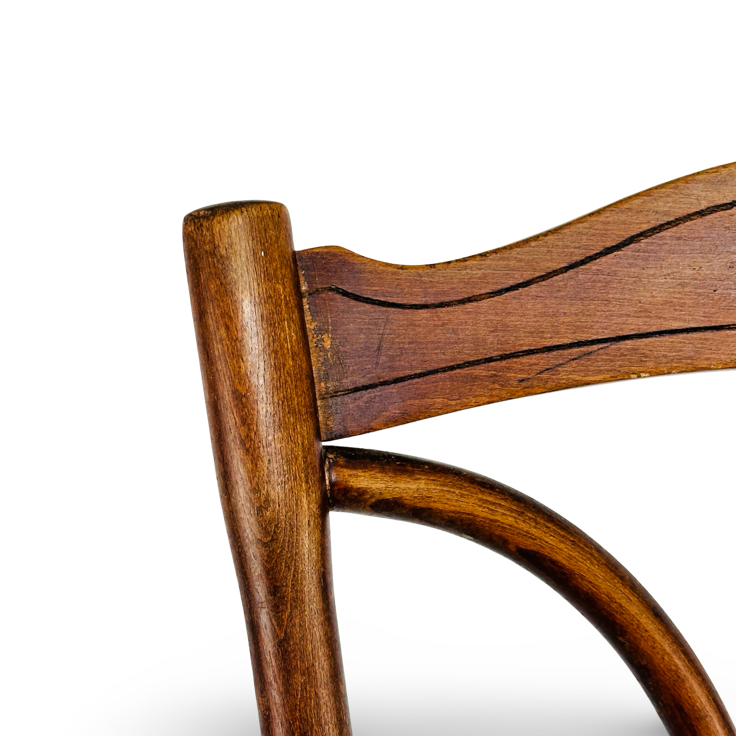 Thonet Bugholzstuhl Model 107 von 1900 mit originalem Geflecht in gutem Zustand