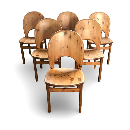 Set von 6 dänischen Esszimmerstühlen aus Kiefernholz von Niels Koefoeds, 1960er Jahre, hoher Vintage-Zustand