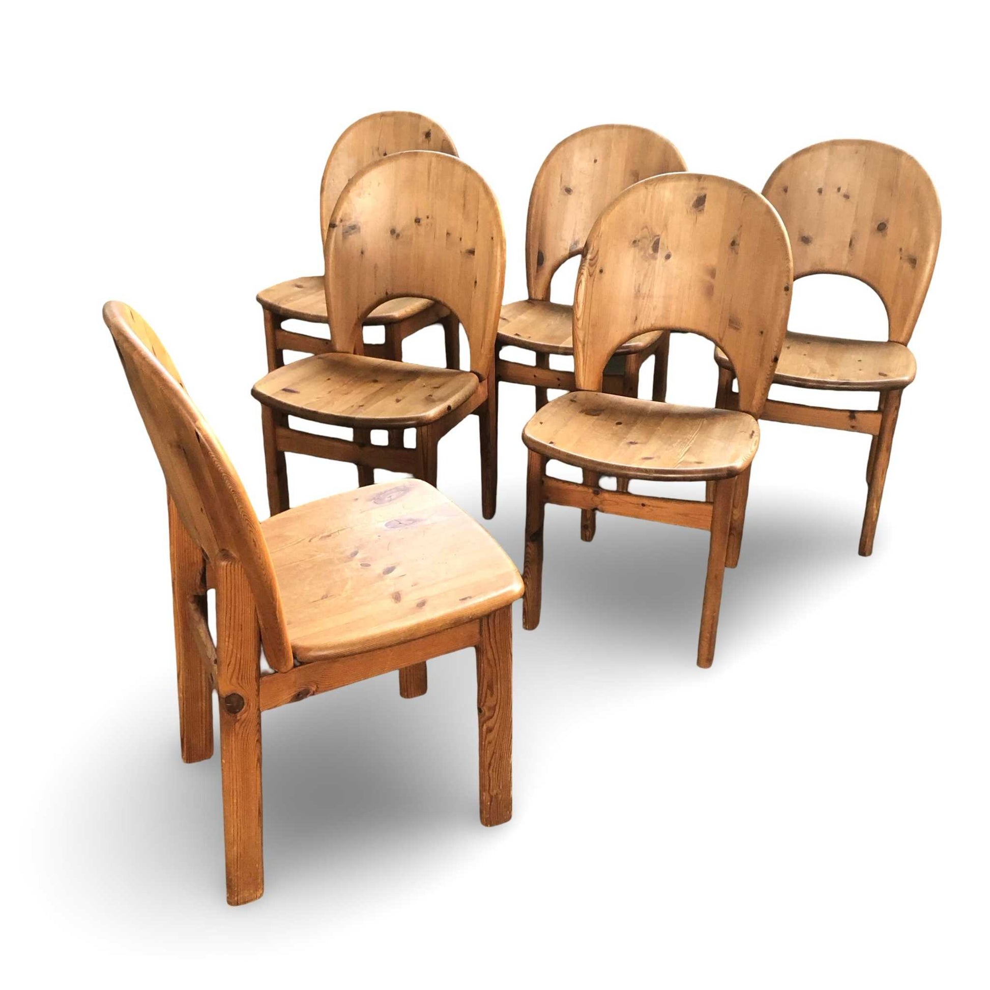 Set von 6 dänischen Esszimmerstühlen aus den 1960er Jahren von Niels Koefoeds, Kiefernholz, vintage, Zustand sehr gut