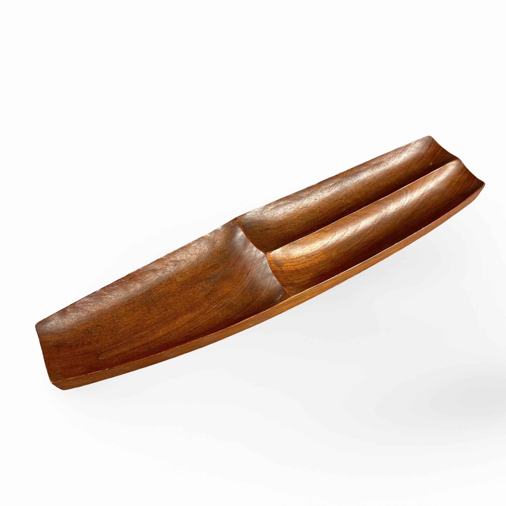 Stig Sandqvist Teak Schale Vemdalen Dänemark 1960er Vintage Utensilo signiert SS