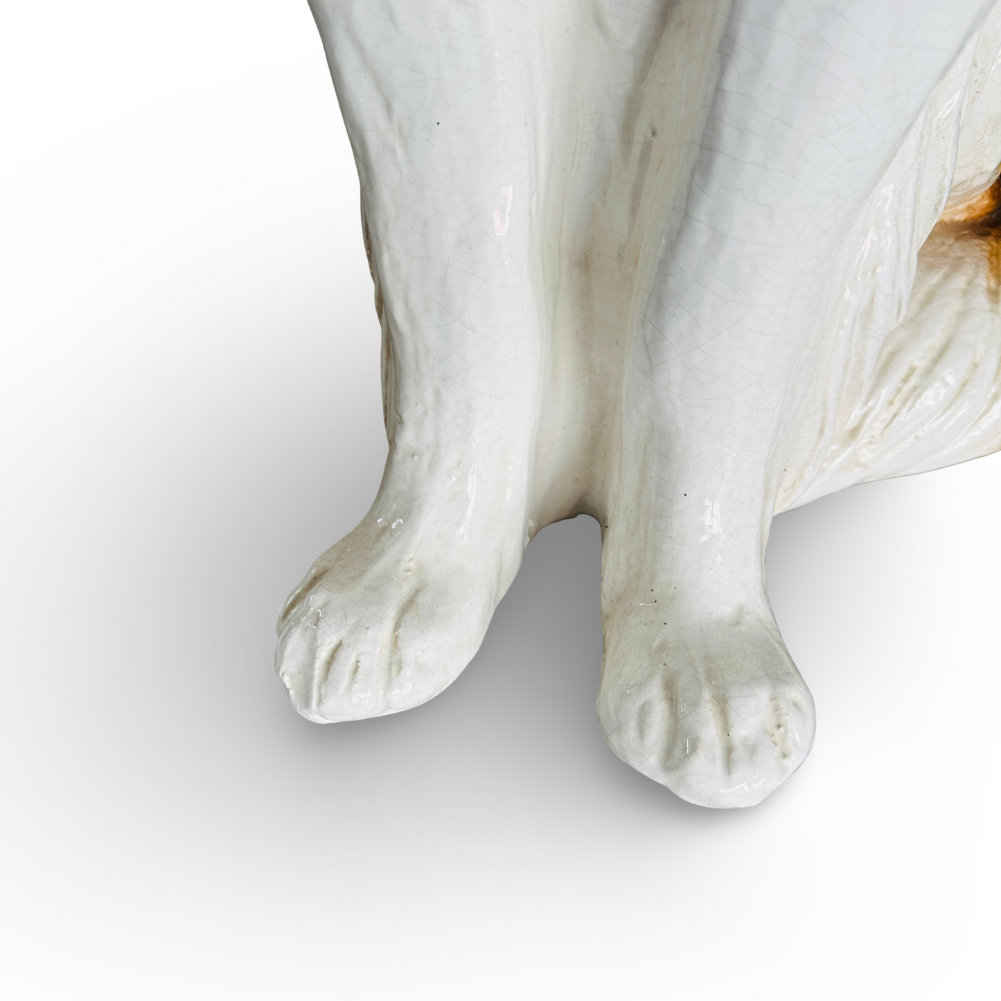 Lebensgroße Keramik Hund Collie Skulptur aus Italien der 1960er Jahre, 72 cm groß, detailgetreu modelliert und handbemalt