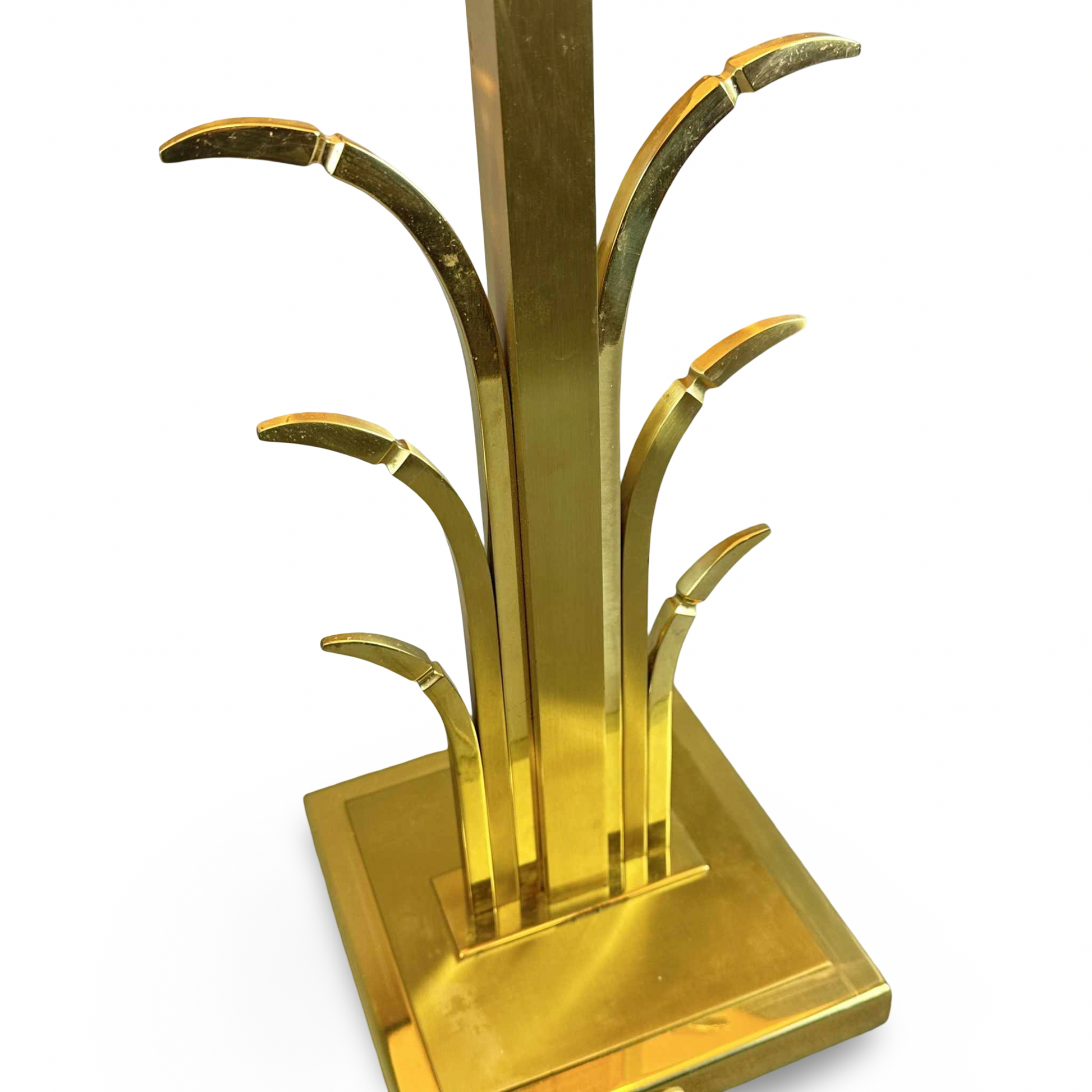 Messing Palmen Tischleuchte im Vintage Design aus Frankreich der 70er Jahre