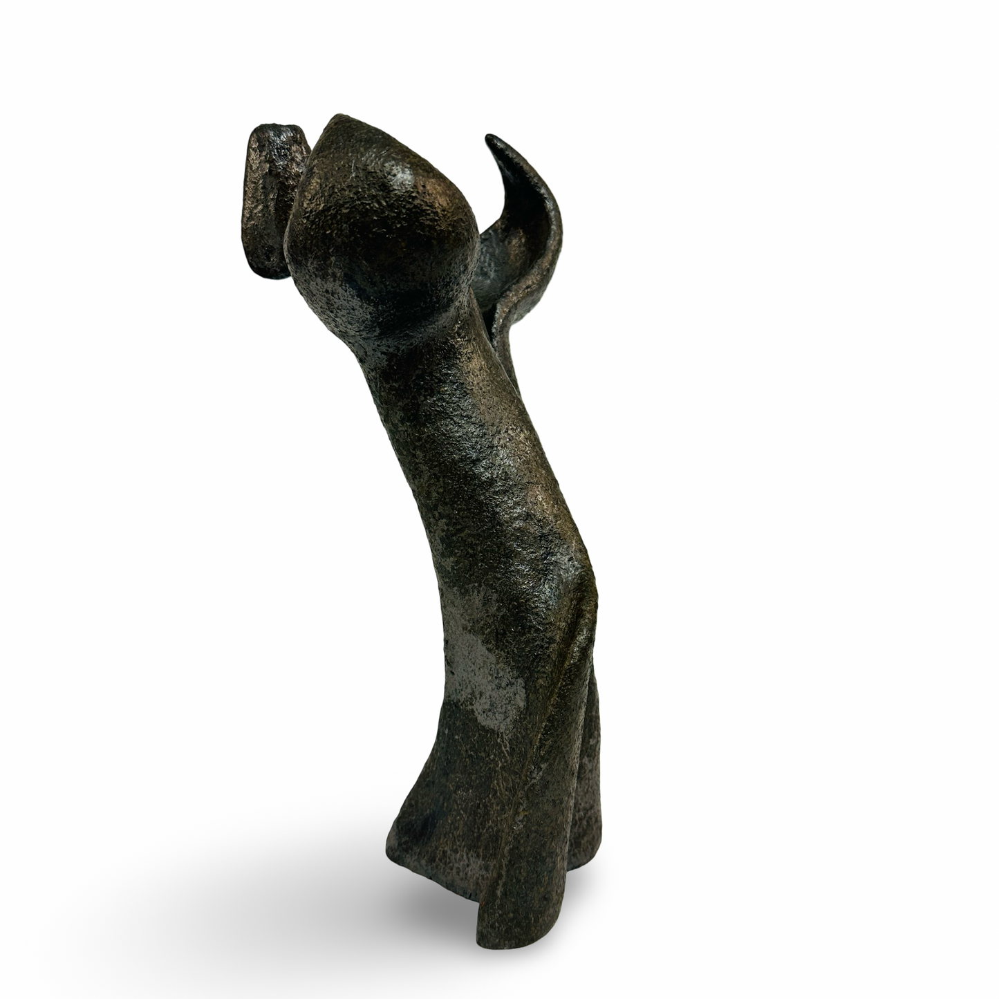 Stehende, betende Keramikstatue aus den 1980er Jahren, signierte Studio-Keramik, 28,5 cm hoch
